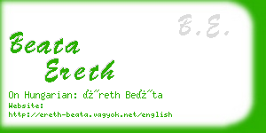 beata ereth business card